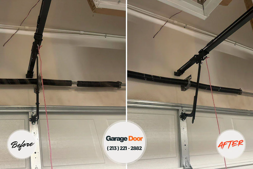 Before and after: garage door repair Lake Lorelei, OH